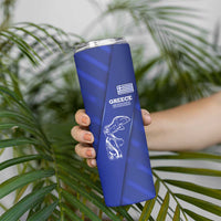 Greek Pride Skinny Tumbler with Ancient Sculpture and National Map Graphic