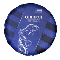 Greek Pride Spare Tire Cover with Ancient Sculpture and National Map Graphic