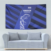 Greek Pride Tapestry with Ancient Sculpture and National Map Graphic