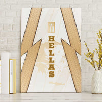 Hellas Athletic Canvas Wall Art with Ancient Greek Shield Graphic and Numbered Back