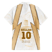 Hellas Athletic Family Matching Long Sleeve Bodycon Dress and Hawaiian Shirt with Ancient Greek Shield Graphic and Numbered Back