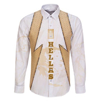 Hellas Athletic Family Matching Long Sleeve Bodycon Dress and Hawaiian Shirt with Ancient Greek Shield Graphic and Numbered Back