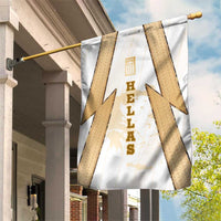 Hellas Athletic Garden Flag with Ancient Greek Shield Graphic and Numbered Back