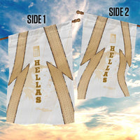 Hellas Athletic Garden Flag with Ancient Greek Shield Graphic and Numbered Back