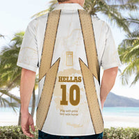 Hellas Athletic Hawaiian Shirt with Ancient Greek Shield Graphic and Numbered Back