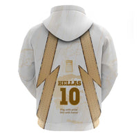 Hellas Athletic Hoodie with Ancient Greek Shield Graphic and Numbered Back