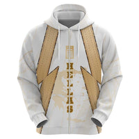 Hellas Athletic Hoodie with Ancient Greek Shield Graphic and Numbered Back
