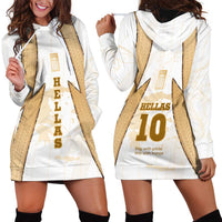 Hellas Athletic Hoodie Dress with Ancient Greek Shield Graphic and Numbered Back