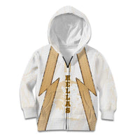 Hellas Athletic Kid Hoodie with Ancient Greek Shield Graphic and Numbered Back