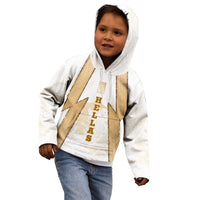 Hellas Athletic Kid Hoodie with Ancient Greek Shield Graphic and Numbered Back