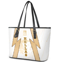 Hellas Athletic Leather Tote Bag with Ancient Greek Shield Graphic and Numbered Back