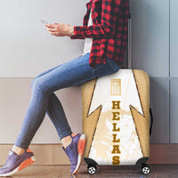 Hellas Athletic Luggage Cover with Ancient Greek Shield Graphic and Numbered Back