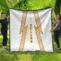 Hellas Athletic Quilt with Ancient Greek Shield Graphic and Numbered Back