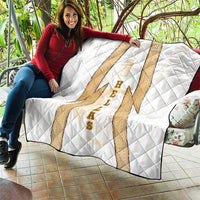 Hellas Athletic Quilt with Ancient Greek Shield Graphic and Numbered Back