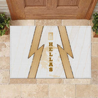 Hellas Athletic Rubber Doormat with Ancient Greek Shield Graphic and Numbered Back