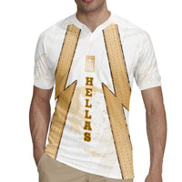 Hellas Athletic Rugby Jersey with Ancient Greek Shield Graphic and Numbered Back