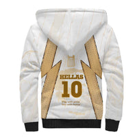 Hellas Athletic Sherpa Hoodie with Ancient Greek Shield Graphic and Numbered Back