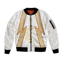 Hellas Athletic Sleeve Zip Bomber Jacket with Ancient Greek Shield Graphic and Numbered Back