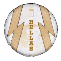 Hellas Athletic Spare Tire Cover with Ancient Greek Shield Graphic and Numbered Back