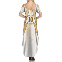Hellas Athletic Summer Maxi Dress with Ancient Greek Shield Graphic and Numbered Back