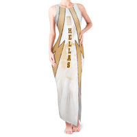 Hellas Athletic Tank Maxi Dress with Ancient Greek Shield Graphic and Numbered Back