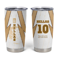 Hellas Athletic Tumbler Cup with Ancient Greek Shield Graphic and Numbered Back