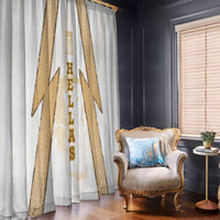 Hellas Athletic Window Curtain with Ancient Greek Shield Graphic and Numbered Back