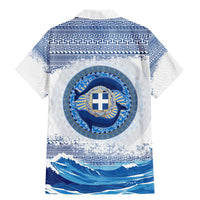 Greece Dolphin Family Matching Mermaid Dress and Hawaiian Shirt with Greek Key Pattern and Ocean Wave Design