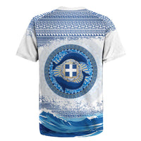Greece Dolphin Rugby Jersey with Greek Key Pattern and Ocean Wave Design