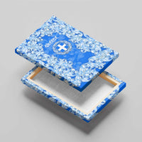 Greece Baroque Pattern Canvas Wall Art with Greek Flag Crest and Country Map