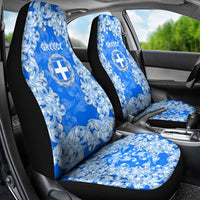 Greece Baroque Pattern Car Seat Cover with Greek Flag Crest and Country Map