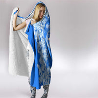 Greece Baroque Pattern Hooded Blanket with Greek Flag Crest and Country Map