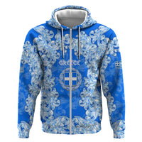 Greece Baroque Pattern Hoodie with Greek Flag Crest and Country Map