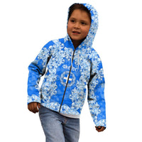 Greece Baroque Pattern Kid Hoodie with Greek Flag Crest and Country Map