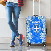 Greece Baroque Pattern Luggage Cover with Greek Flag Crest and Country Map