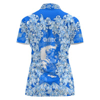 Greece Baroque Pattern Women Polo Shirt with Greek Flag Crest and Country Map