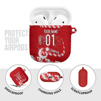 Personalized Turkey Football Bozkurt Mascot AirPods Case Turkish Flag Crescent Moon Red And White Comic Art