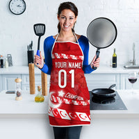 Personalized Turkey Football Bozkurt Mascot Apron Turkish Flag Crescent Moon Red And White Comic Art