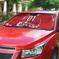 Personalized Turkey Football Bozkurt Mascot Auto Sun Shade Turkish Flag Crescent Moon Red And White Comic Art