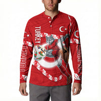 Personalized Turkey Football Bozkurt Mascot Button Sweatshirt Turkish Flag Crescent Moon Red And White Comic Art