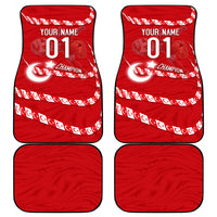 Personalized Turkey Football Bozkurt Mascot Car Mats Turkish Flag Crescent Moon Red And White Comic Art
