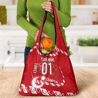 Personalized Turkey Football Bozkurt Mascot Grocery Bag Turkish Flag Crescent Moon Red And White Comic Art