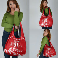 Personalized Turkey Football Bozkurt Mascot Grocery Bag Turkish Flag Crescent Moon Red And White Comic Art