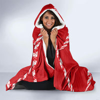 Personalized Turkey Football Bozkurt Mascot Hooded Blanket Turkish Flag Crescent Moon Red And White Comic Art