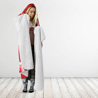 Personalized Turkey Football Bozkurt Mascot Hooded Blanket Turkish Flag Crescent Moon Red And White Comic Art