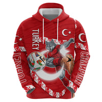 Personalized Turkey Football Bozkurt Mascot Hoodie Turkish Flag Crescent Moon Red And White Comic Art