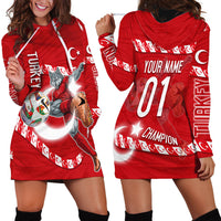 Personalized Turkey Football Bozkurt Mascot Hoodie Dress Turkish Flag Crescent Moon Red And White Comic Art