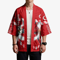 Personalized Turkey Football Bozkurt Mascot Kimono Turkish Flag Crescent Moon Red And White Comic Art