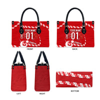 Personalized Turkey Football Bozkurt Mascot Leather Bag Turkish Flag Crescent Moon Red And White Comic Art