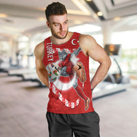 Personalized Turkey Football Bozkurt Mascot Men Tank Top Turkish Flag Crescent Moon Red And White Comic Art